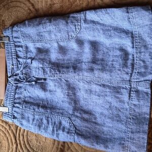 Lord & Taylor Womens Chambre Skirt Elastic Draw String Denim Skirt